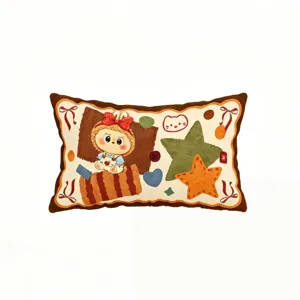 Vintage cartoon rectangular throw pillow sofa cushion cover cute aesthetic home decor 45x45