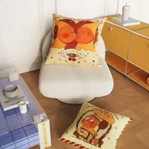 Cartoon star man throw pillow with soft removable inner core for bedroom sofa office chair decor.
