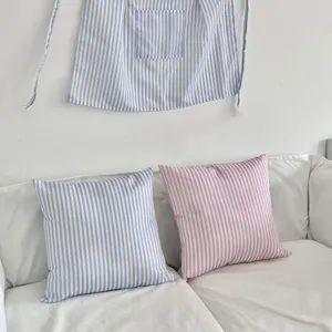 Korean style fresh striped cushion cover and matching apron set for sofa bedroom decor