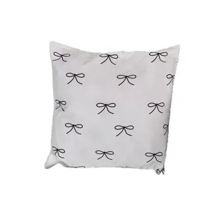 Korean style cute bow print cushion cover soft sofa throw pillow case for home decor main