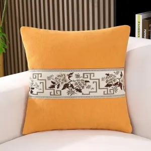 New Chinese Retro Throw Pillow Cover Square Sofa Cushion Classical Elegant Decorative Pillow Case Home Decor