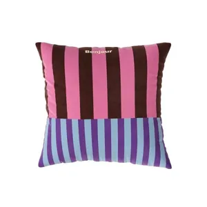 Retro striped throw pillow cover detail, Nordic style square cushion cover pattern view.