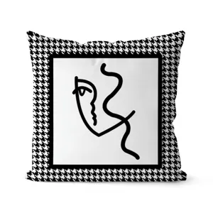 Moderno Minimalista Geometrico Lettera Stampata Fodera per Cuscino da Divano Morbido Peluche Federa per Cuscino Casa Auto Cuscino Decorativo