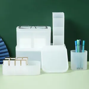 Mattes Kunststoff Aufbewahrungsbox Set, Mehrschicht Organizer für Kosmetik und Büroartikel.