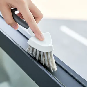 Spazzola Multiuso per la Pulizia delle Fessure per Scanalature di Finestre Pavimenti del Bagno Testina Triangolare Autoportante Strumento di Pulizia