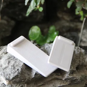 Heavy-duty white rubber wedge door stopper for home security and anti-collision protection
