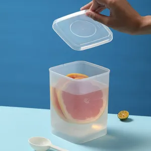 Récipient de fermentation de yaourt carré translucide avec couvercle et pamplemousse