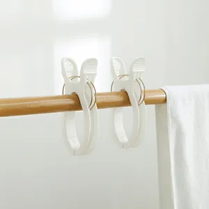Langlebige große weiße Kunststoff-Windschutz-Quiltclips für Wäschetrocknung, 2er-Set