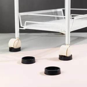 Anti-slip black furniture caster cups for securing rolling cart and chair wheels