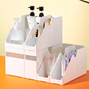 Boîtes de rangement rectangulaires en plastique blanc pour bureau et armoire
