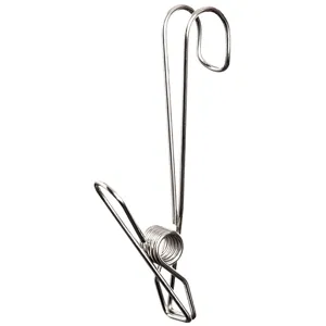 Durable stainless steel laundry clip with hook for windproof drying and versatile storage