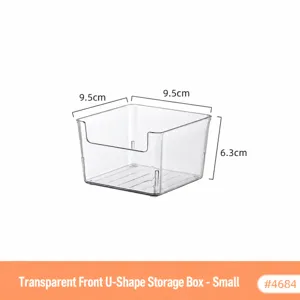 Kleiner transparenter Acryl-Organizer mit U-Ausschnitt vorne für den Schreibtisch