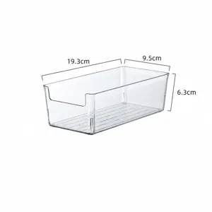 Transparente Acryl-Aufbewahrungsbox mit U-Ausschnitt, mittlere Größe, 19,3x9,5x6,3cm.
