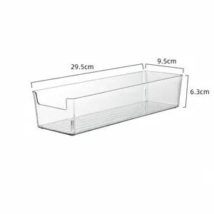 Details einer großen transparenten Acryl-Aufbewahrungsbox mit U-förmiger Öffnung