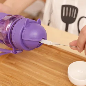 Mini brosse de nettoyage à long manche pour pailles et fentes de bouteille d'eau