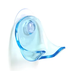 Blue translucent suction cup razor holder for bathroom wall mount storage organizer