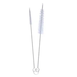 Lot de deux brosses de nettoyage en nylon à long manche pour théières et fentes