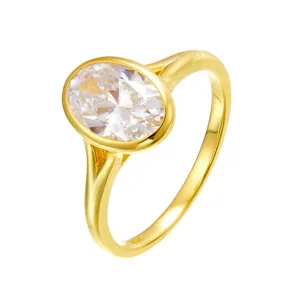 Klassischer S925 Silberring mit ovalem Carbon-Diamanten für die Verlobung