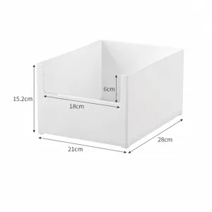 Expandable Kitchen Cabinet Organizer Box Plastic Storage Bin Drawer Divider Pantry Desktop Storage Container For Sink Bathroom White