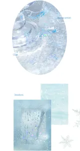 Dettaglio nastro adesivo decorativo PET cristallo di ghiaccio con tema fiocco di neve magico