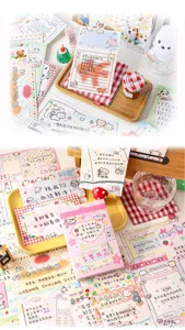 Cute cartoon boxed postcards aesthetic stationery notes creative message greeting cards