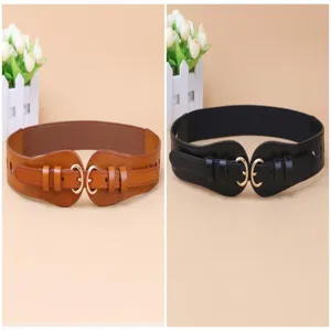 Cintura larga donna moda pelle corsetto cinturino decorativo vestito cappotto dettaglio.