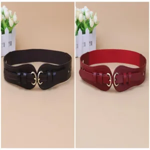 Cintura elastica larga da donna, elegante fibbia in metallo corsetto cintura per cappotto.