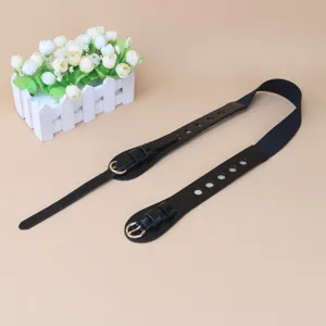 Cintura donna nera cava alla moda con fibbia doppia elastica ideale per abiti maglioni.