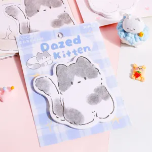 Notas adhesivas de gato lindo bloc de notas 30pcs Dazed Kitten papetería kawaii