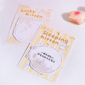Notas adhesivas lindas de gato bloc de notas 30 hojas papelería creativa de dibujos animados