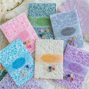 Vintage lace material paper for journaling, mixed media decorative craft paper sets.
