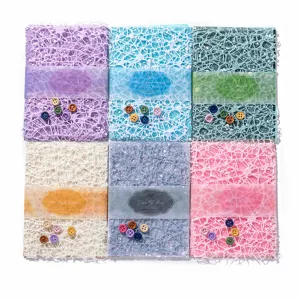 Mixed material paper set with vintage lace mesh design for scrapbooking and journal decoration.