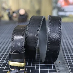 Genuine leather belt detail, minimalist retro style for women jeans, soft cowhide material.