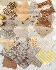 Confezione di carta decorativa per scrapbooking stile tessuto vintage per diario fai da te