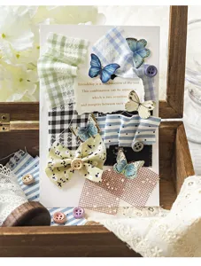 Carta di materiale decorativo per scrapbooking in tessuto per junk journal vintage.