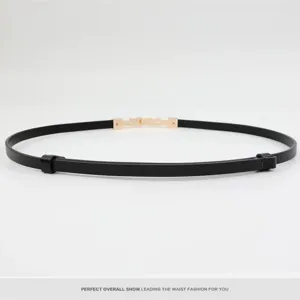 Women's Fashion Casual Thin Genuine Leather Belt Simple Versatile Adjustable Waistband For Dress Sweater Daily Accessories