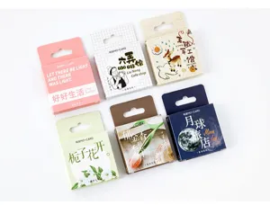Set de pegatinas decorativas en caja para diario DIY scrapbooking papelería bonita.