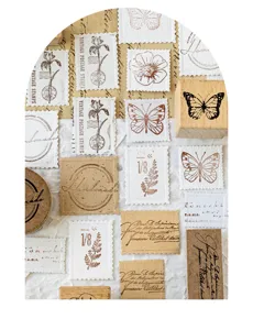 Autocollants de timbres-poste vintage papeterie décorative journal scrapbooking loisirs