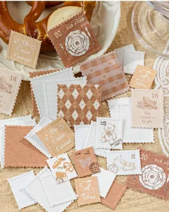 Autocollants timbres rétro vintage papeterie décorative carnet scrapbooking fournitures