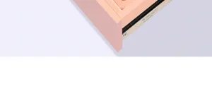 Detailansicht der Eckverbindung und Schraube einer rosa Desktop Aufbewahrungsbox