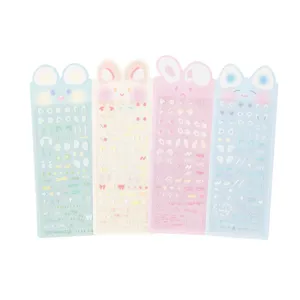 Süße Cartoon Kaninchenohren PET Aufkleber Pastell Blush DIY Tagebuch Scrapbook Sticker 4 Blatt