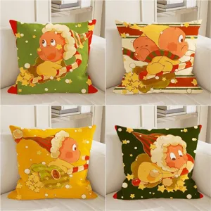 Christmas cartoon character throw pillow cover, cute decorative cushion for sofa and dorm.