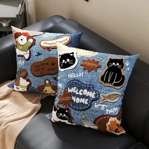 Cute cartoon plush throw pillow sofa cushion for living room bedroom bedside decor.