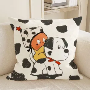 Cute cartoon star character throw pillow cover, soft decorative cushion for living room sofa.
