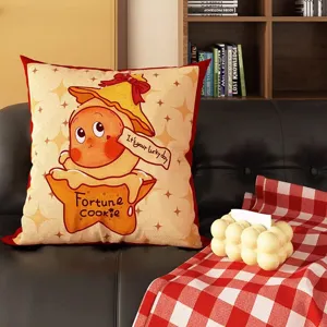 Cute Cartoon Star Man Christmas Decorative Throw Pillow Cover Plush Digital Printed Cushion Case For Living Room Dorm