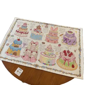 Original cute cake cotton linen tablecloth desk mat home decor background cloth table cover