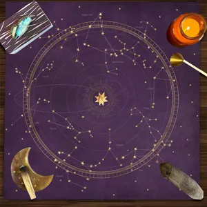 Mantel de tarot de astrologia mistica, alfombrilla de constelaciones para juegos adivinatorios.