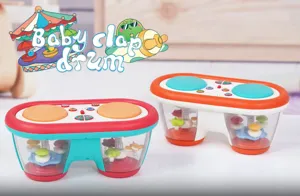 Baby musical clap drum toy with light and spinning carousel for early education toddlers