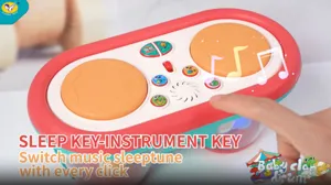 Baby musical clap drum toy with lights and interactive buttons for early education and fun.