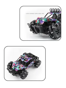4WD RC Stunt Car 2.4G Off-Road Drift Vehicle with Mecanum Wheels and Roof LED Lights